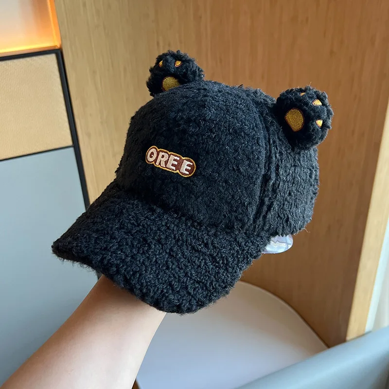 Casquette oreilles d’ours en peluche - Noir - Kf sc d f c c e fb d d u - Tenue de festival