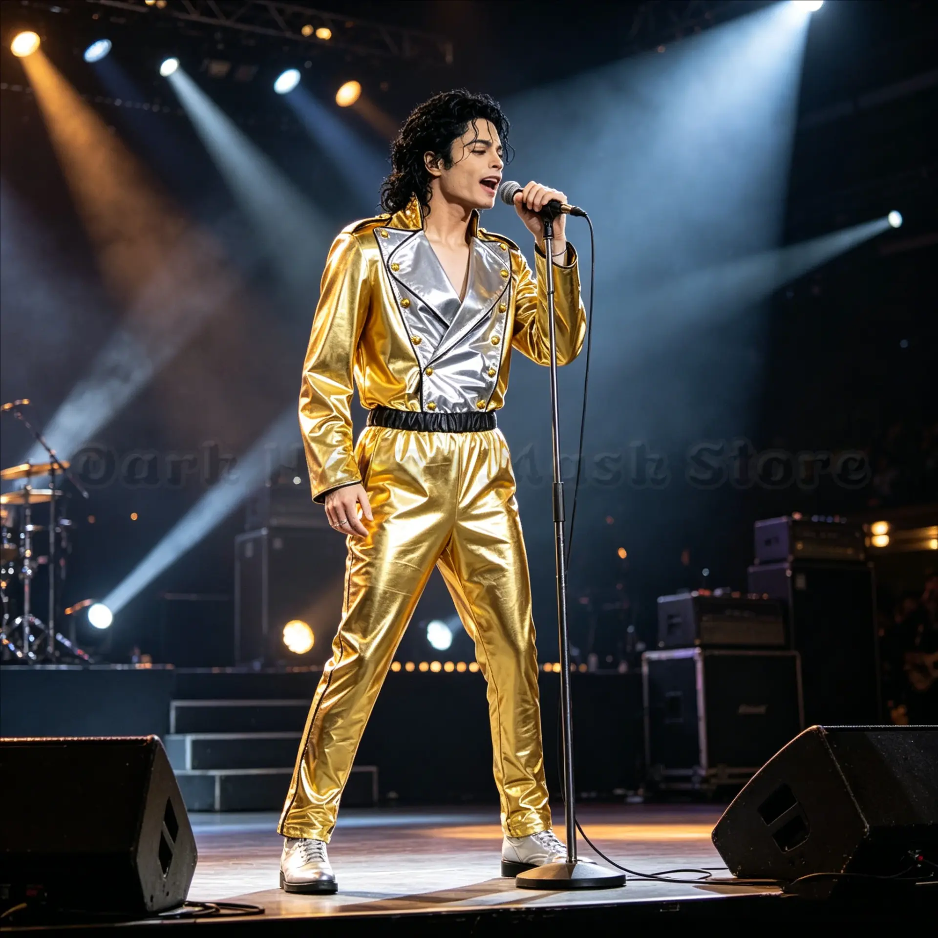 Costume de Cosplay doré “Michael Jackson” scène concert - Kf sf f b eb a af - Tenue de festival Costume de Cosplay doré “Michael Jackson” scène concert - Kf sf f b eb a af - Tenue de festival