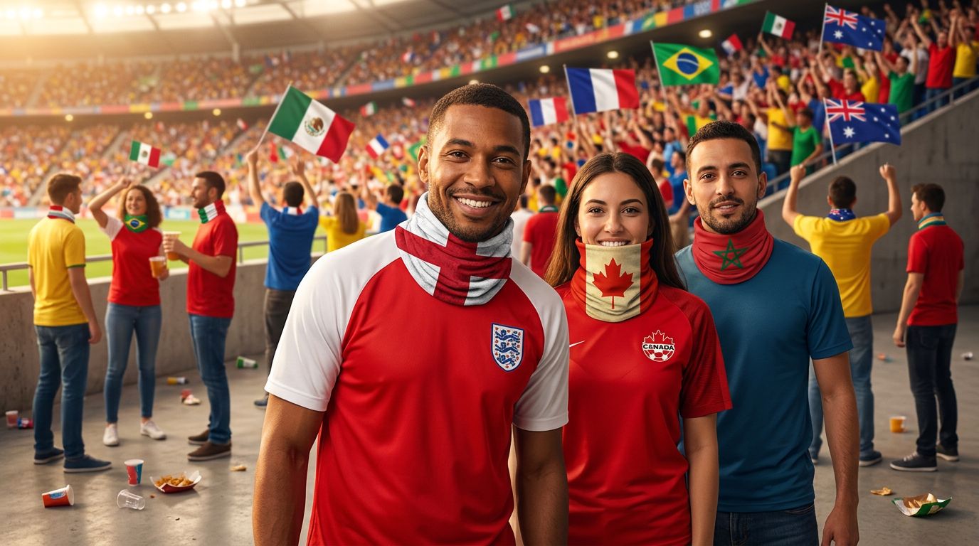 Cache cou de supporter avec drapeaux pour la coupe du monde - Tenue de festival