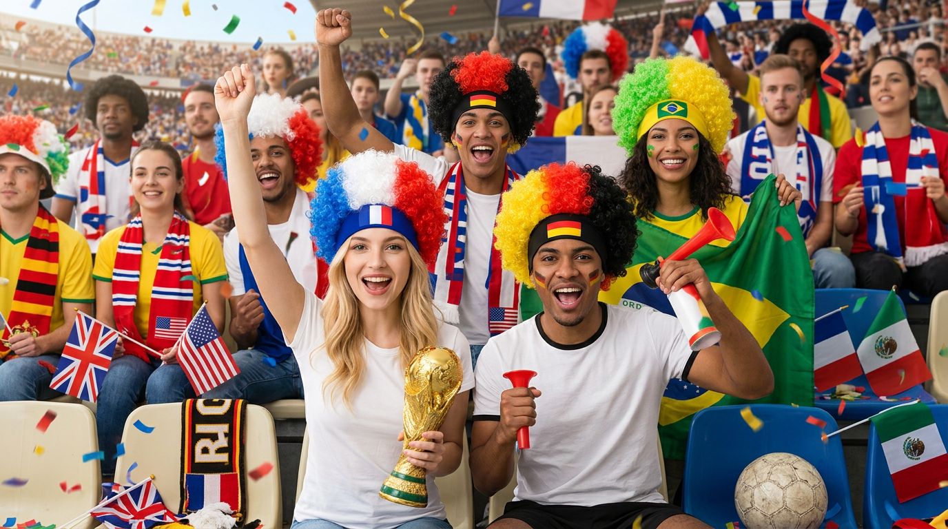 Cache cou de supporter avec drapeaux pour la coupe du monde - Tenue de festival