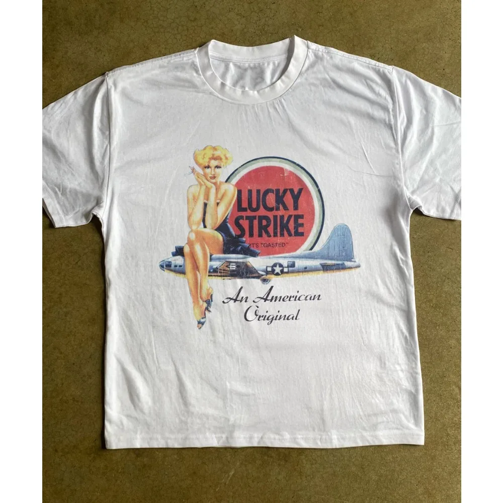 T-shirt “Lucky Strike” Pin-Up Aviation Vintage - Kf s b dc aa c bf be cdf q - Tenue de festival T-shirt “Lucky Strike” Pin-Up Aviation Vintage - Kf s b dc aa c bf be cdf q - Tenue de festival