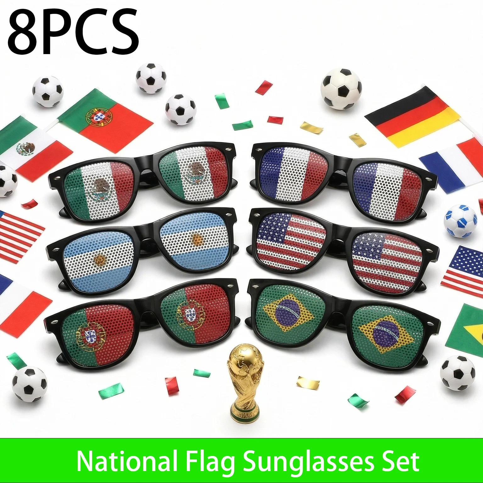 Lunettes de soleil de supporters de la Coupe du Monde (lot de 8) - Kf sa f bb e c a d h - Tenue de festival Lunettes de soleil de supporters de la Coupe du Monde (lot de 8) - Kf sa f bb e c a d h - Tenue de festival